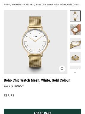 Women's Gold Mesh Strap Watch with Brown Leather Roll Case